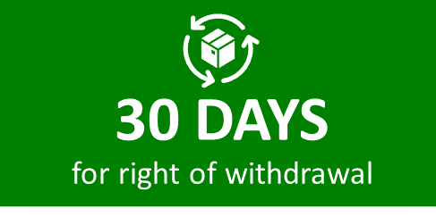 Up to 30 days for right of withdrawal.